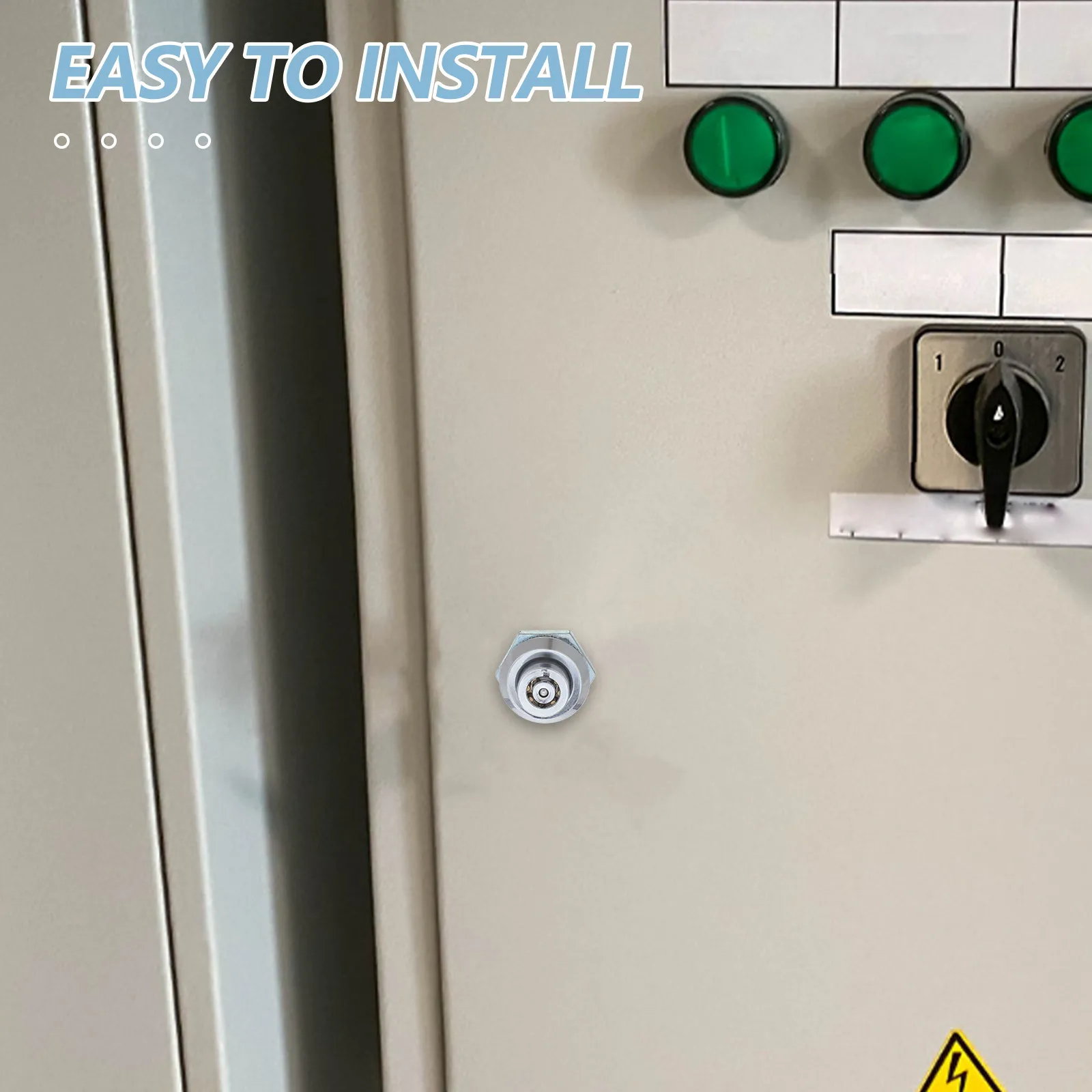 Push Button Cabinet Lock for Industrial Technicians to Prevent Accidental Opening, Round Cylinder, Zinc Alloy, Silver, 1 Pc