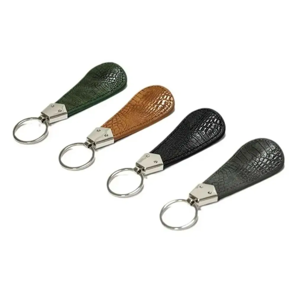 

Shoes Ring Portable Shoehorn Keychain Short Handle Easy Carry Adult Shoe Horn Mini PU Leather Shoe Lifter Key Ring