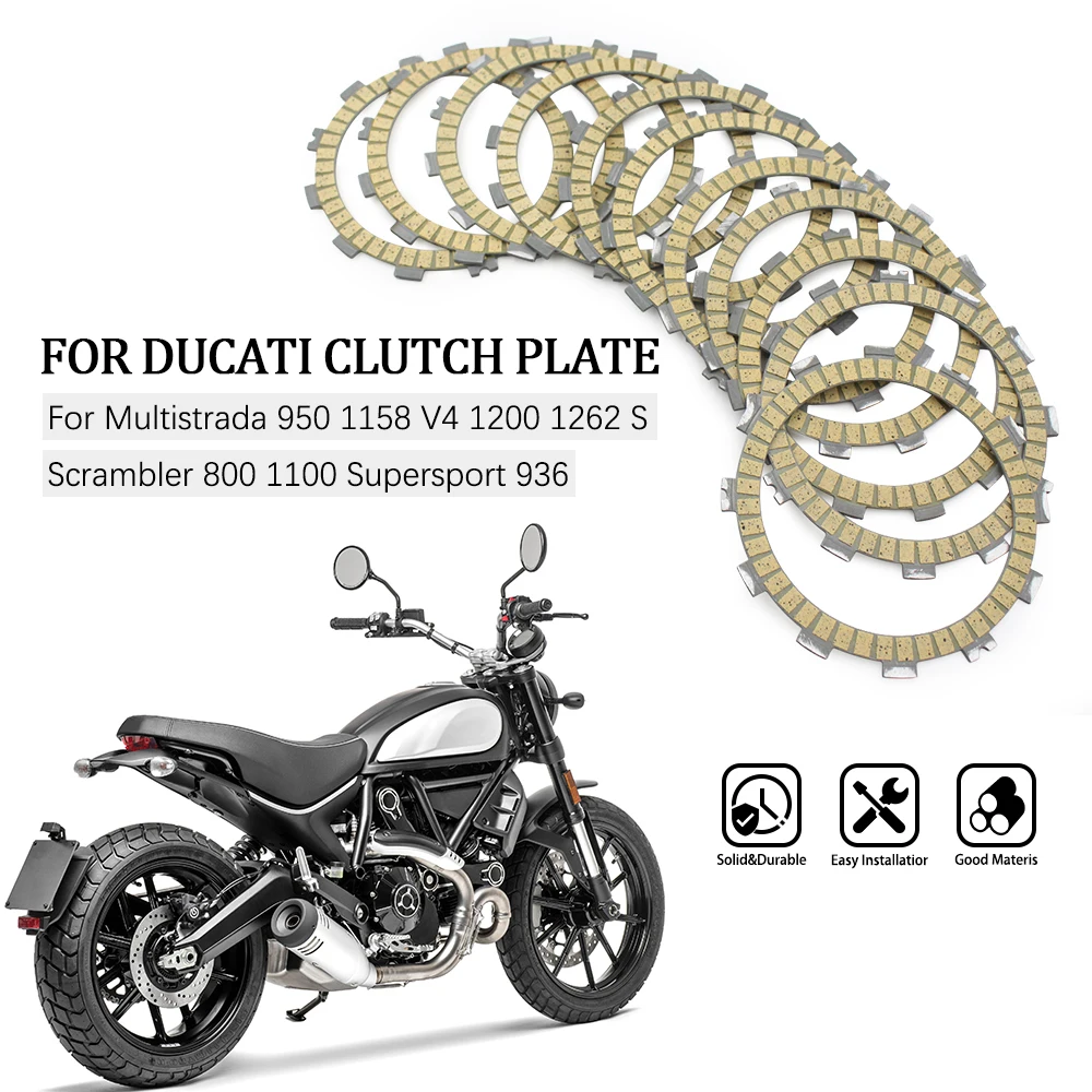 11XPCS Paper Friction Clutch plates disc For DUCATI Multistrada 950 1158 V4 1200 1262 S Scrambler 800 1100 Supersport 936