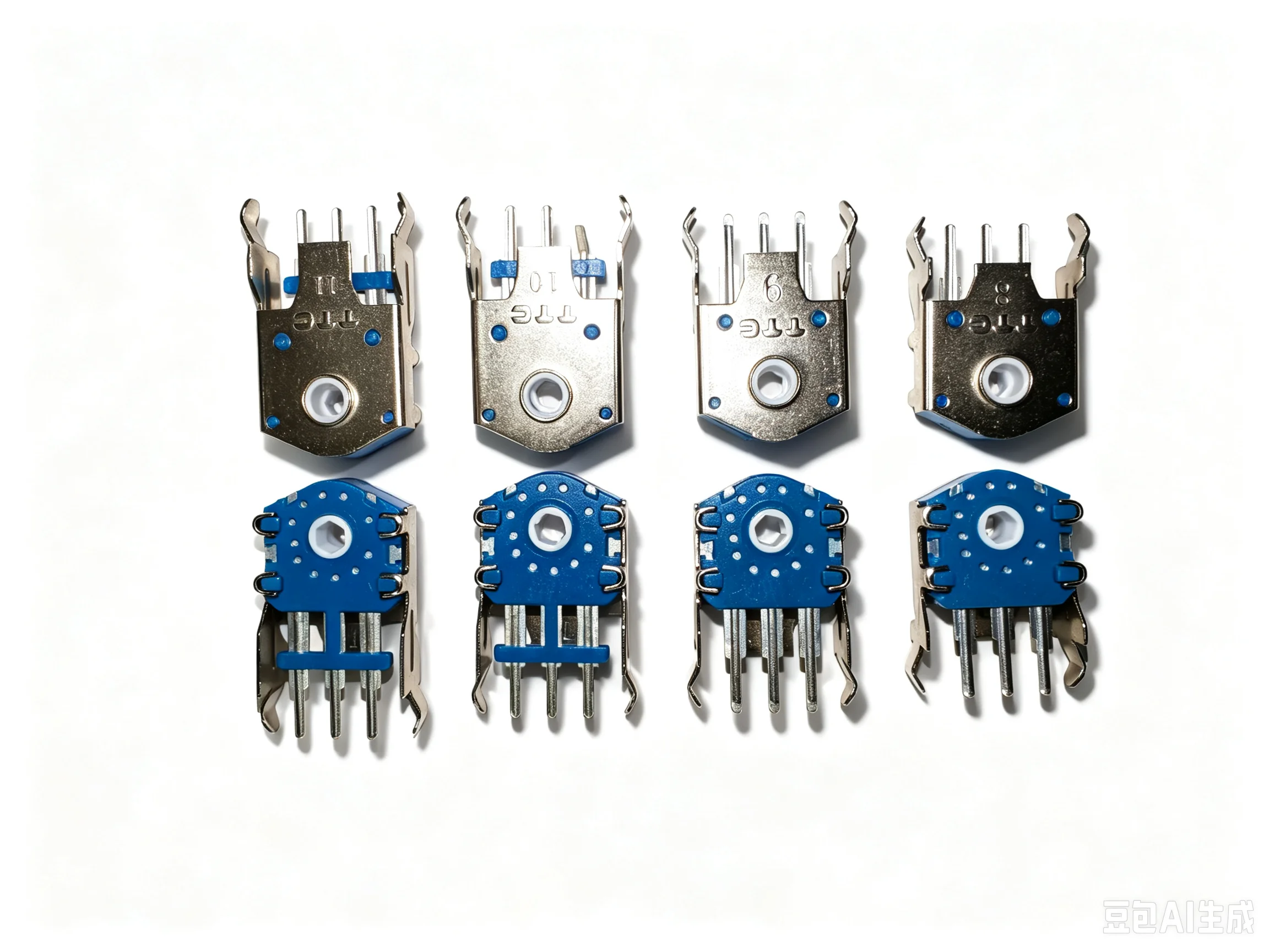 10pc-2pc TTC Silver Wheel Encoder 8mm-11mm Semi-Through Gaming Mouse Rotary Encoder, High Precision Dustproof Durable Clear