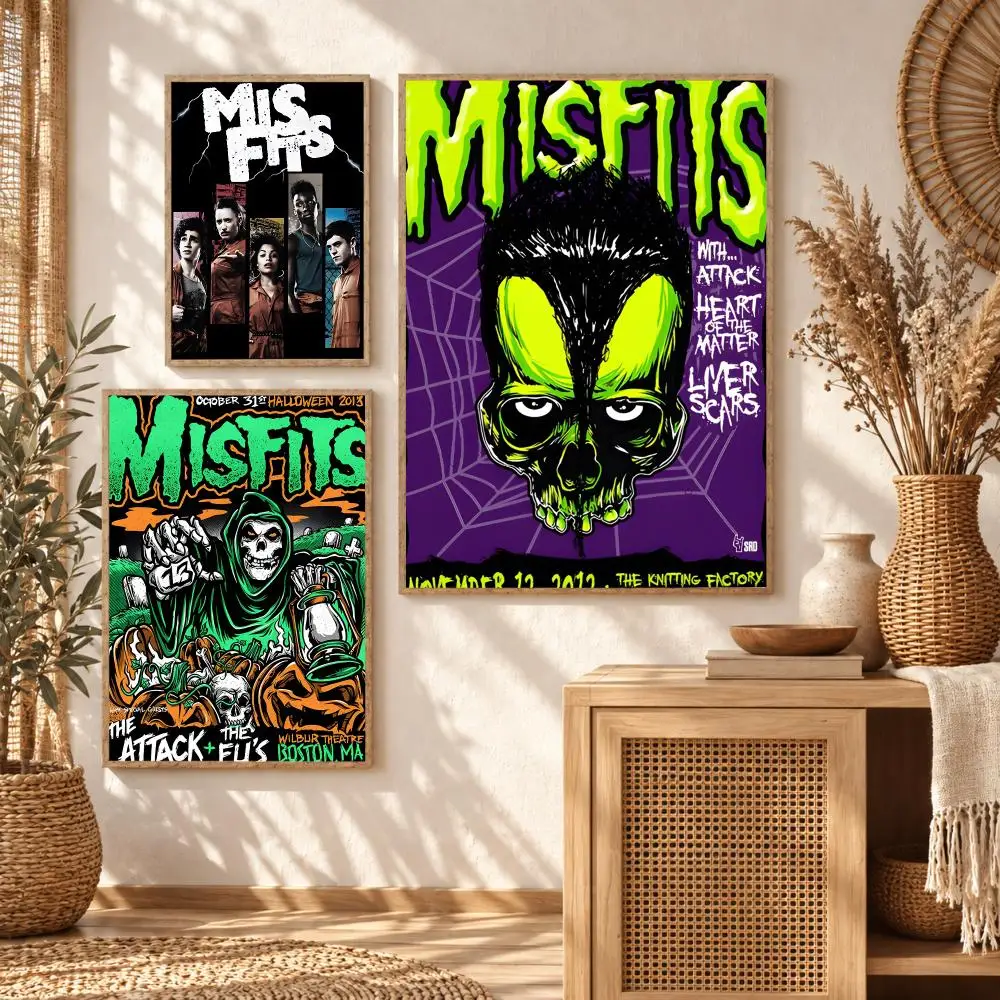Punk Rock band M-Misfits Painting Calligraphy Modern Canvas Wall Art Prints for Living Room Decor | Wall Decals