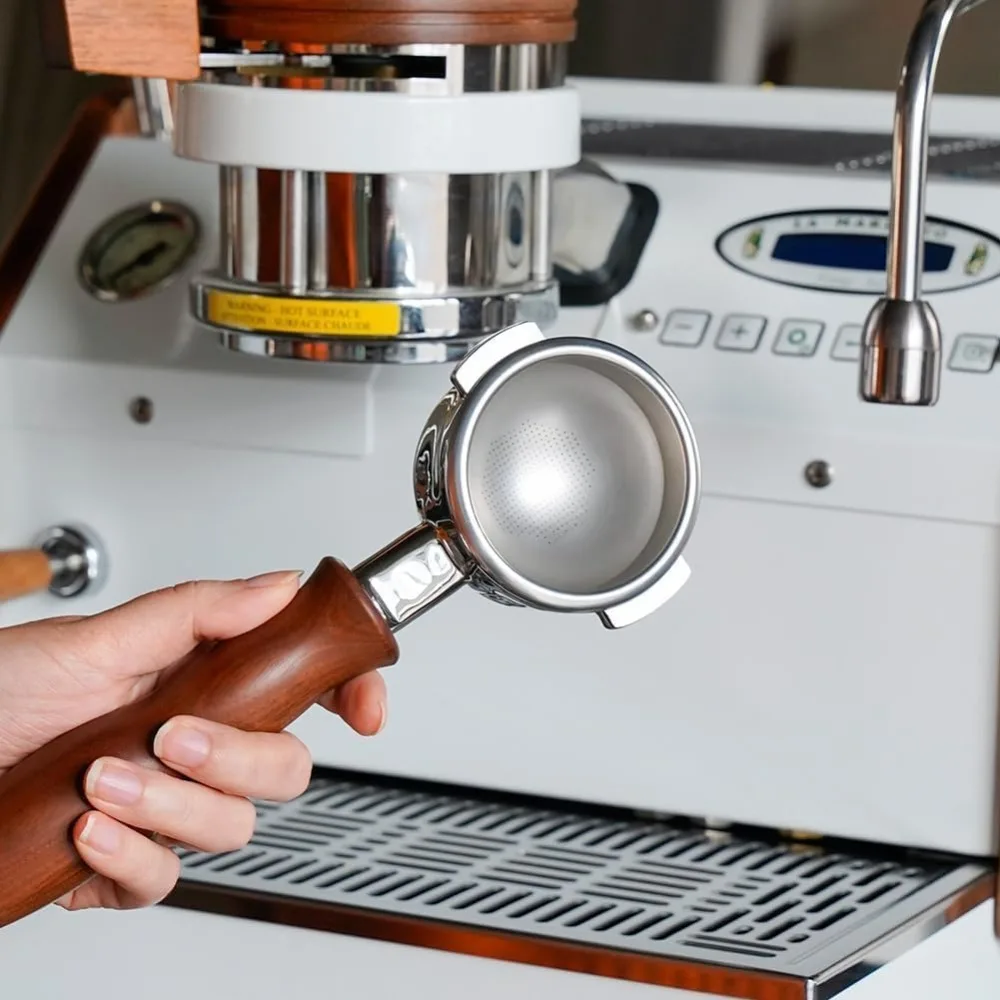 سلة مسحوق كروية من الفولاذ المقاوم للصدأ مقاس 58 مم مع فتحة 292 × 0.3 مم، متوافقة مع مرشحات Portafilters لآلة الإسبريسو مقاس 58 مم. #2