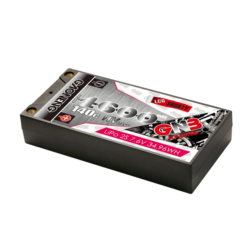 GNB 4600mAh 2S 7.6V HV 140C Low Profile Hardcase Shorty LiPo Battery 5.0mm Bullet XT60 T EC5 Plug For Racing RC Car Boat