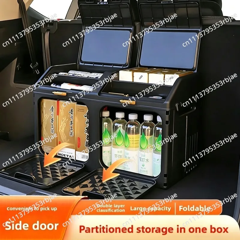 Upgraded Oblique Cover Foldable Storage Box Car Backup Outdoor Camping Natural Unprocessed Finishing Organizer