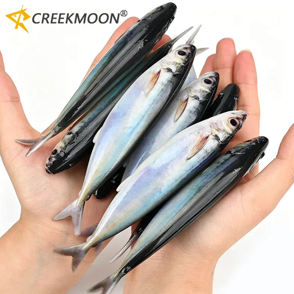 Realistic Mackerel Artificial Soft Fish Bait 3PCS Dragging Swing Swimming Bait Tuna Salmon Seawater Fish Lures for Sea Fishing