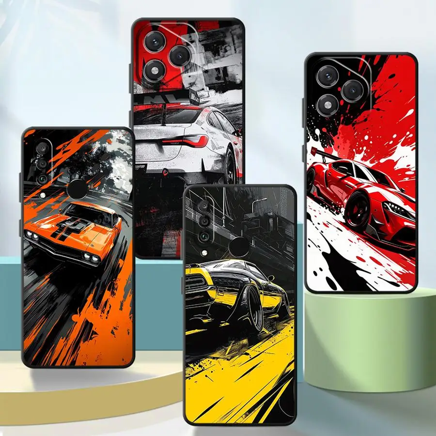 JDM Sport COOL Car Case for Huawei P Smart 2019 P30 P20 Pro P20 Lite 2018 P20 P40 Lite Funda Phone Cover