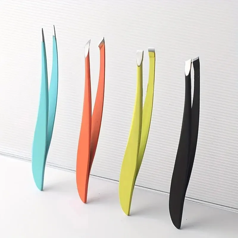 4 Pcs Set Colorful New Arrival Professional Stainless Steel Tweezer Eyebrow Face Nose Hair Clip Remover Tool Clip