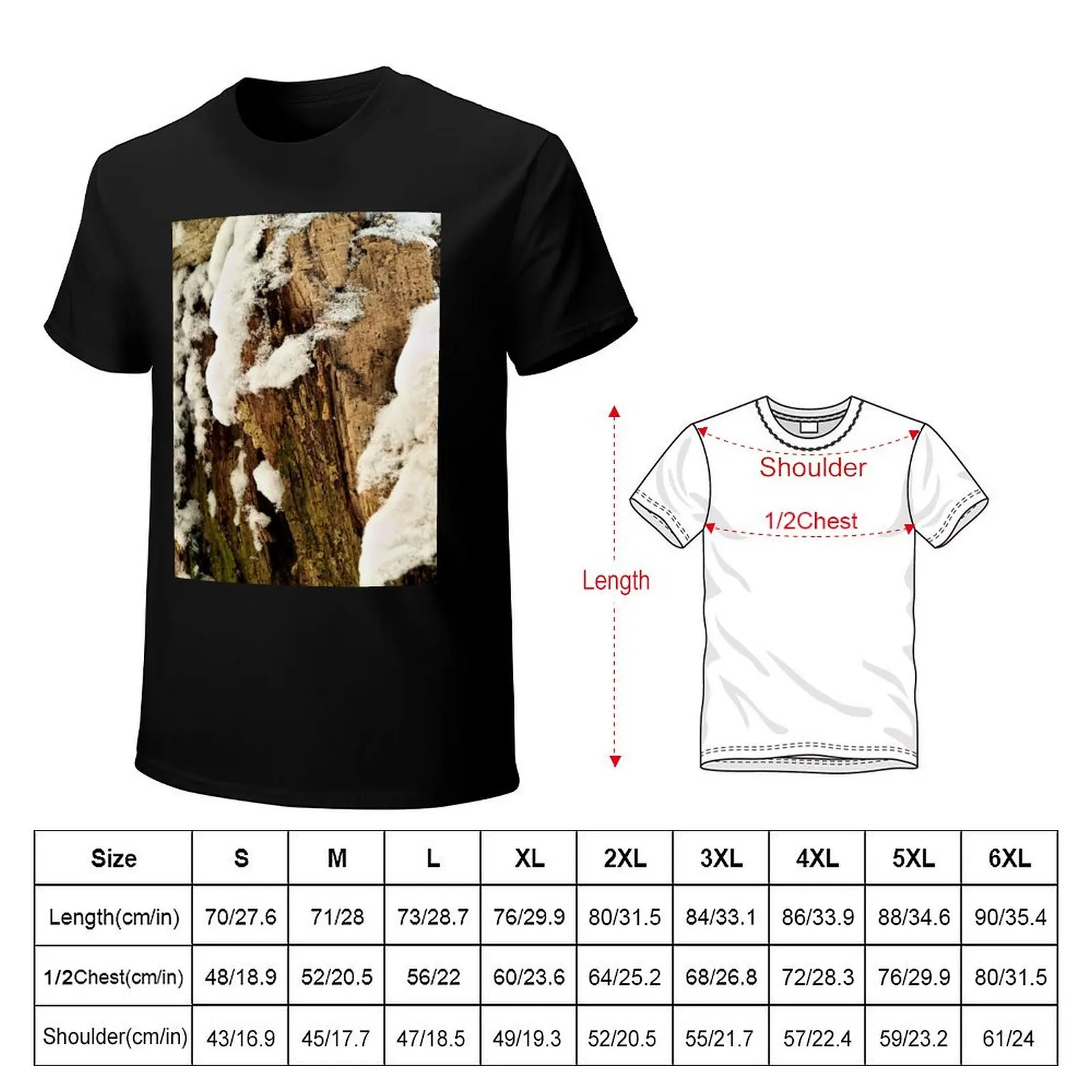 Rotten tree stump in the first snow T-Shirt t shirts for man graphic tees T-Shirt