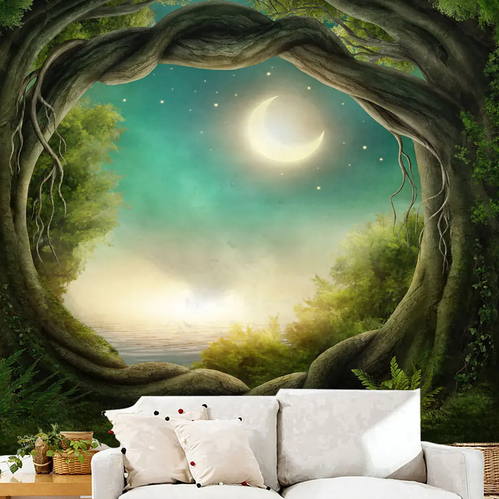 

Forest Printed Polyester Wall Hanging Blanket Background Cloth Decor Wall Hanging Blanket Home Photography Prop