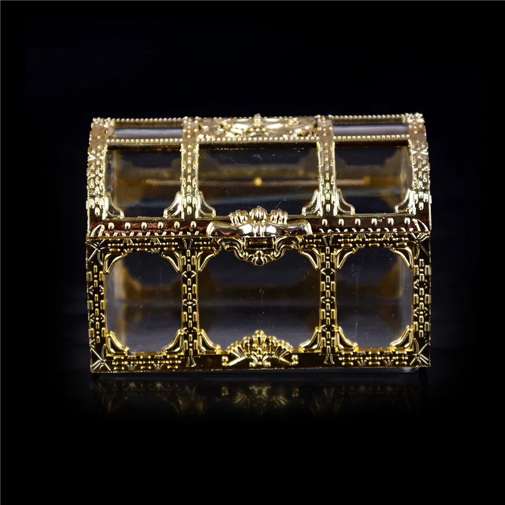 Mini Plastic Treasure Chest Storage Box Jewelry Organizer Box Gift Box Jewelry Storage Box Case Holder Vintage