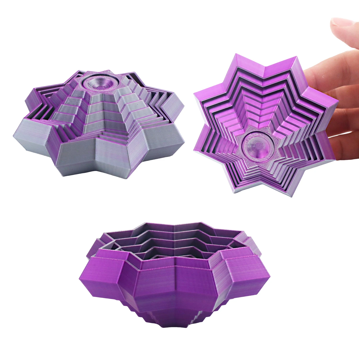 3D printing decompression octagonal star spinning music, dec