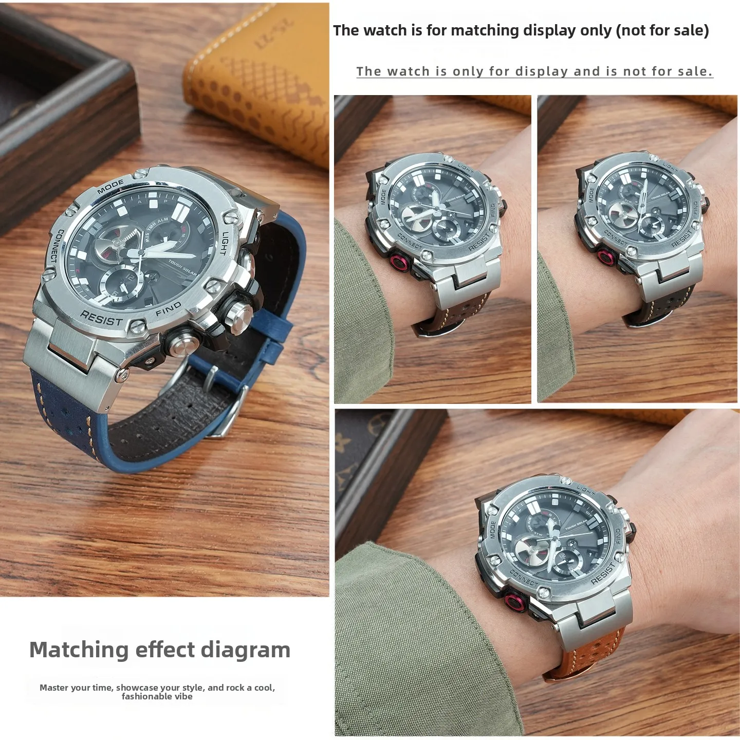 حزام ساعة من الجلد الطبيعي لساعة كاسيو G-SHOCK GST-210/W120L/S130L/S310 GST-B100 W300/400G ملحقات حزام الساعات للرجال #2