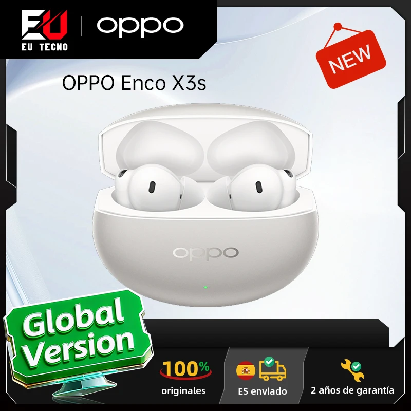 Version UE OPPO Enco X3s Argent, écouteurs sans fil avec son Dynaudio, réduction de bruit active (ANC) 55 dB, deux haut-parleurs dynamiques, autonomie de 45 heures, Hi-Res LHDC 5.0, commandes tactiles