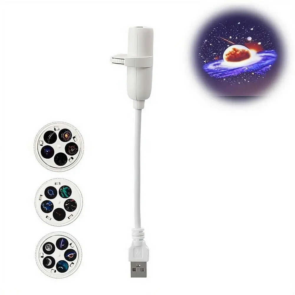 Galaxy Projector USB Powered Multi Planet, Flexible Neck for Bedroom Romantic Night Use, Starry Sky Light for Kids Adults Gift