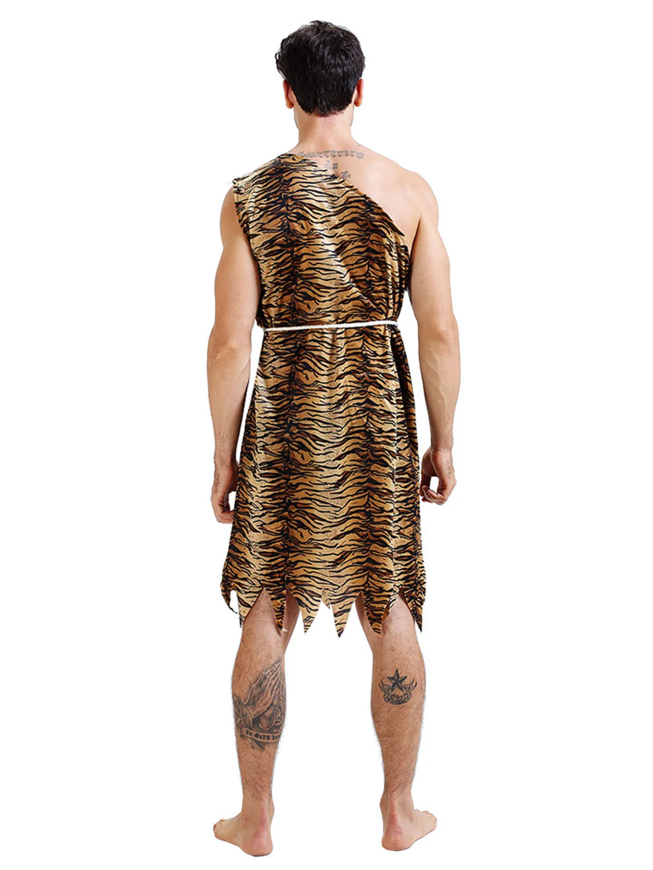 1set Primitive people, indigenous people, couple, tiger skin, wild man, primitive clothing, funny performance costumes