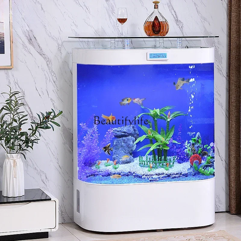 

Hot Bending Glass round Dragon Fish Tank Aquarium Bottom Filter Cabinet