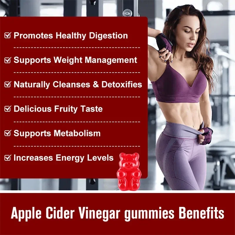 Apple Cider Vinegar Gummies 1200MG - Suppress Appetite, Supports Cellular Energy, Balanced Intestinal Flora, Boosts Immunity