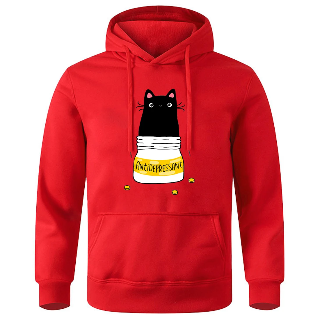 

Comic Version Of The Little Cat Antidepressant Man Hooded Fashion Novelty Hooded Shirt Classic Trend Hoody Retro Casual Clothes