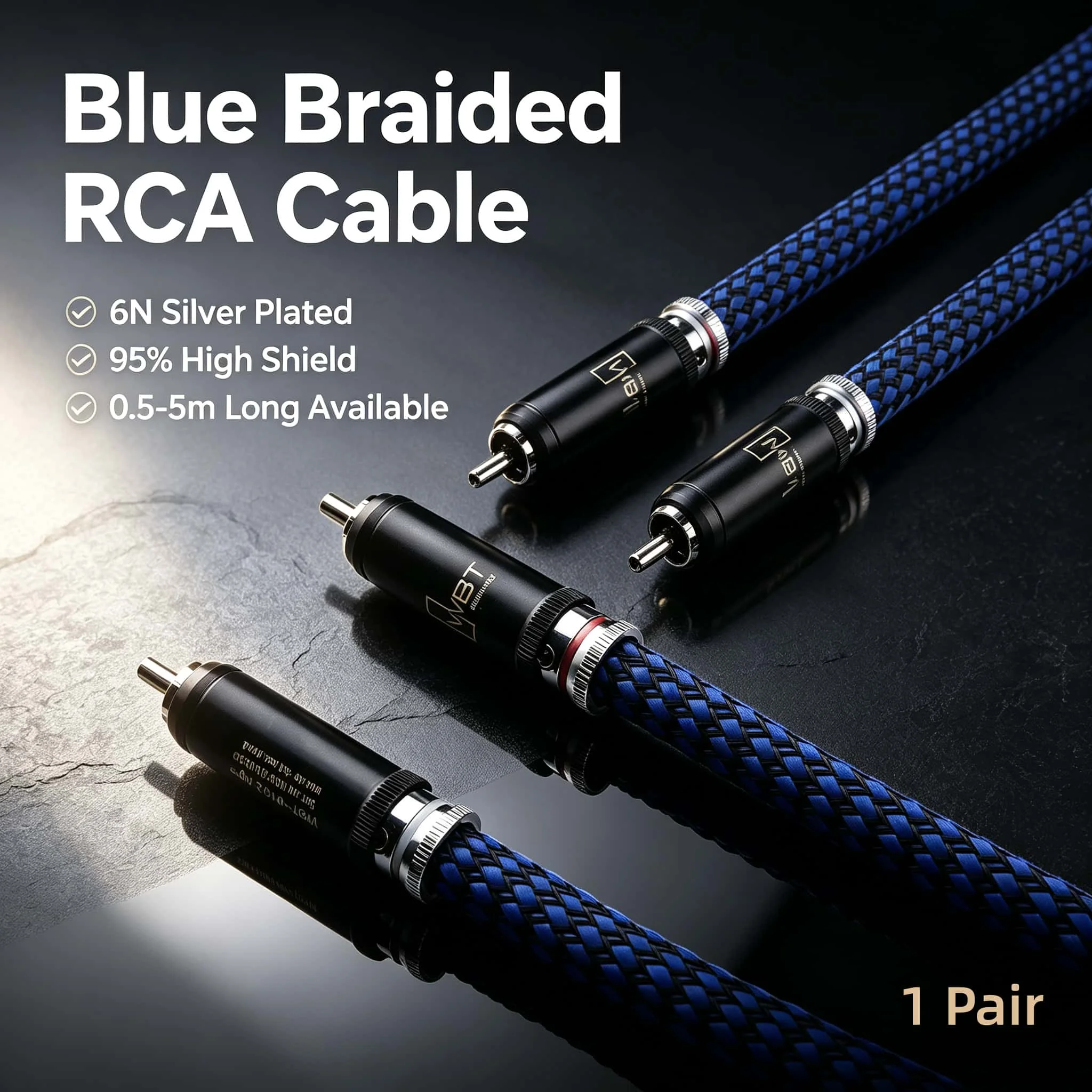 Hifi 6N Silver Plated RCA Audio Cable 2RCA Male to Male Braided Shielded Low Distortion For Audiophile Amplifier DAC CD Player