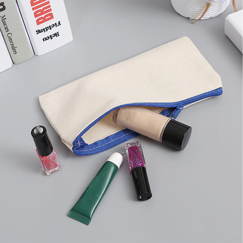 10 PCS Tote Bags Zipper Multifunction Pencil Case Large Capacity Pouch Blank Student