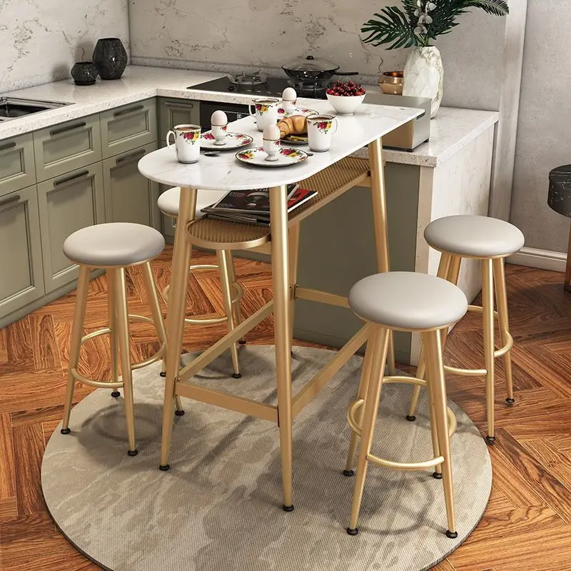 Slate bar table against the wall Home living room Balcony Modern simple rectangular bar counter Partition high table and chair