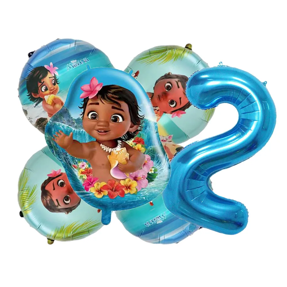 مجموعة بالونات كرتونية من New Ocean Adventure Moana لاستحمام الطفل الأول من 1 إلى 5 سنوات للأولاد والبنات مثل لوازم تزيين حفلات أعياد الميلاد