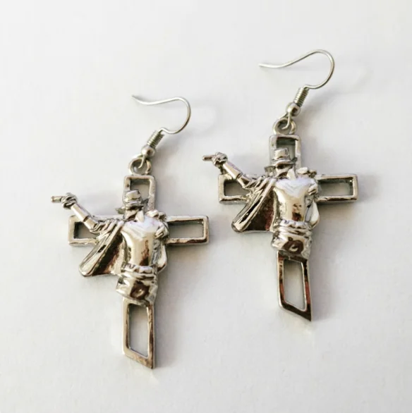 King Of Pop Michael Jackson Earring MJ Dancer Hiphop Cross Breaking Dancing Wave Moon Walk Stud Rock Ear Punk Jewelry