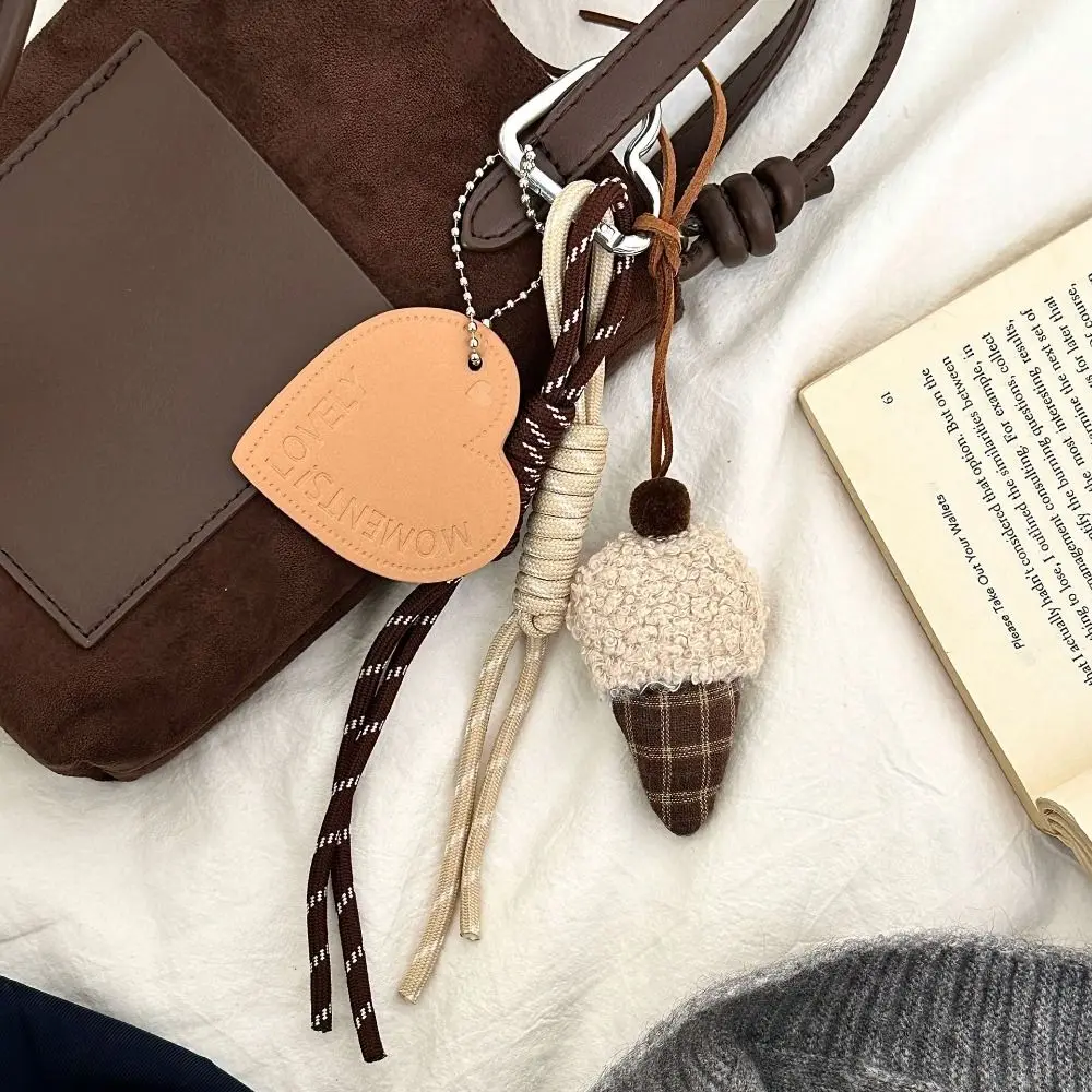 Cartoon Bear Bag Pendant Woven Rope DIY Car Key Chain Plush Phone Key Ring