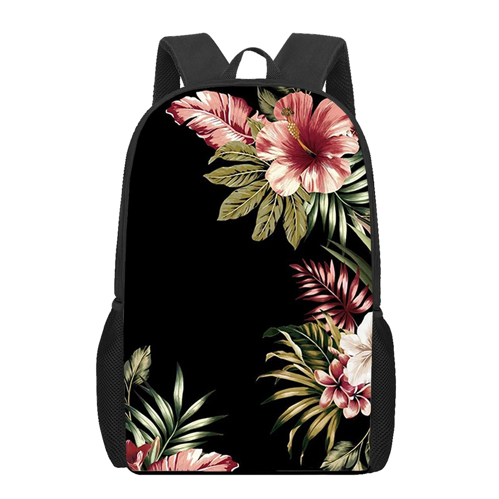 Flowers Floral Rose Plant Peony 3D Printed Book Bag Men Backpack For Teen Boys Kindergarten Children Large Capacity Backpack