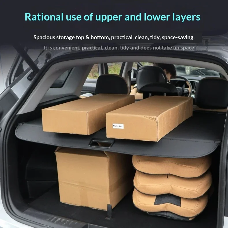 For Geely ZEEKR 7X Premium Car Trunk Retractable Durable Cargo Cover Storage Box Organizer Divider