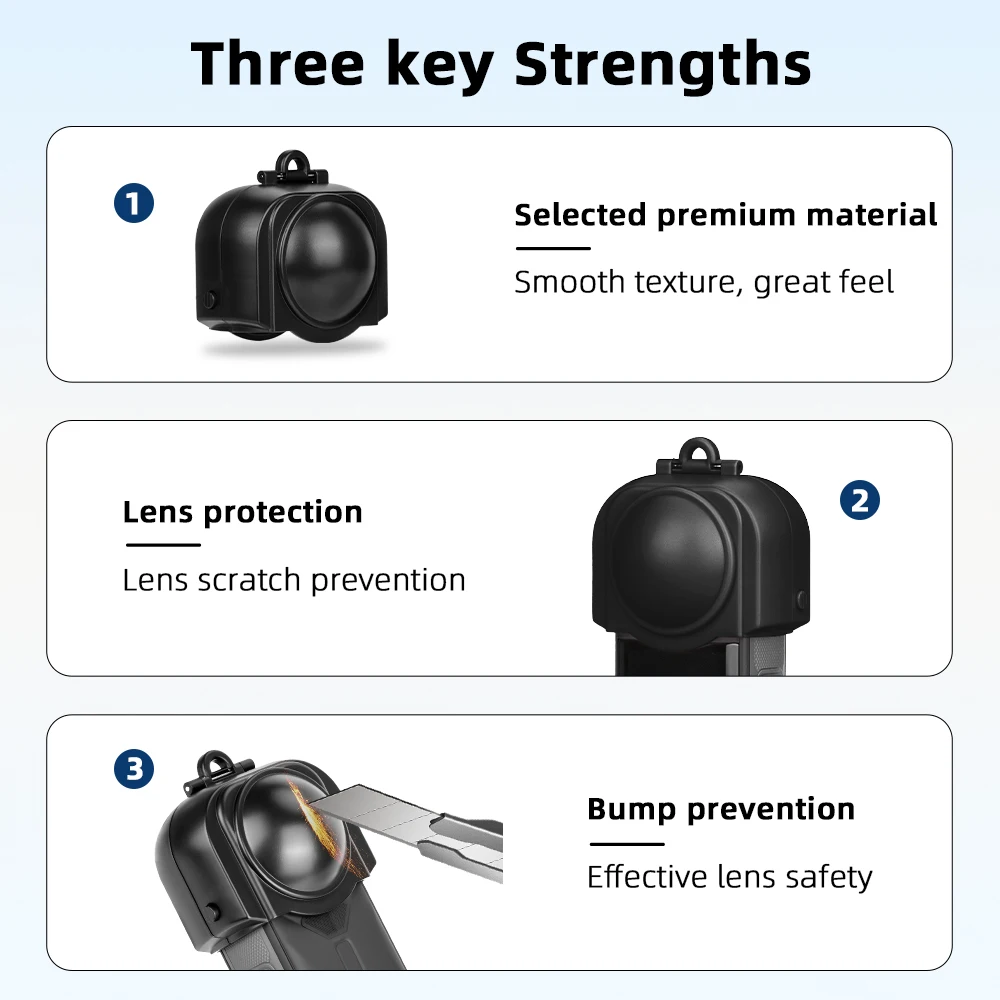 غطاء عدسة Flymile لكاميرا Insta360 X5 البانورامية غطاء حماية مقاوم للخدش ومضاد للسقوط