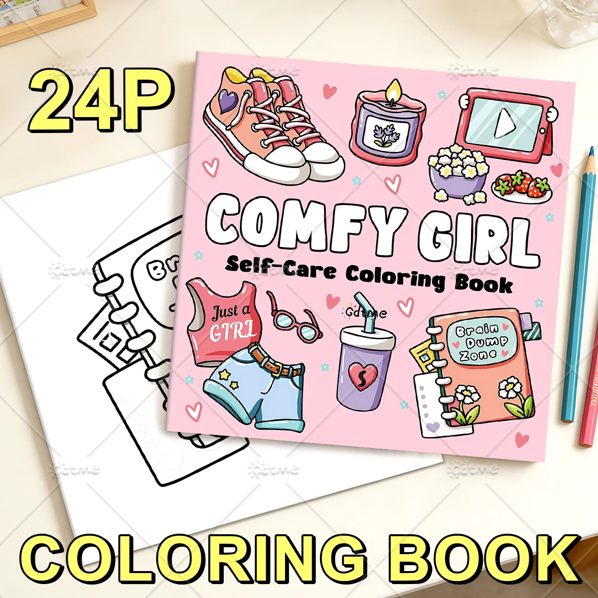 COMFY GIRL Bold-easy Patterns Coloring Book for Adults Cute Drawing Book Perfect Gift for Party and Birthday