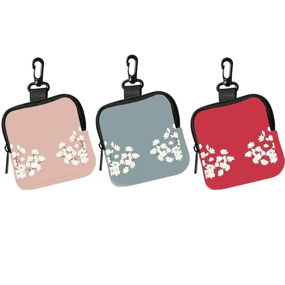 

Cute Mini Flower Coin Purse PVC Water-resistant Wallet Lightweight Portable Zipper Storage Bag Friends Gift
