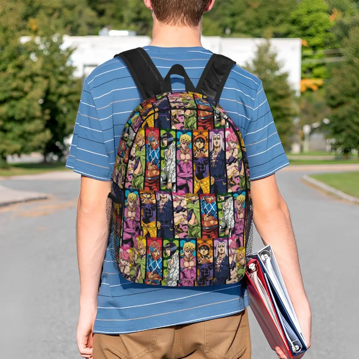 Jojo's Bizarre Adventure Logo Japan Anime Manga Backpack Student Boys Girls BookBag Men Women School Bag Computer Shoulder Bags