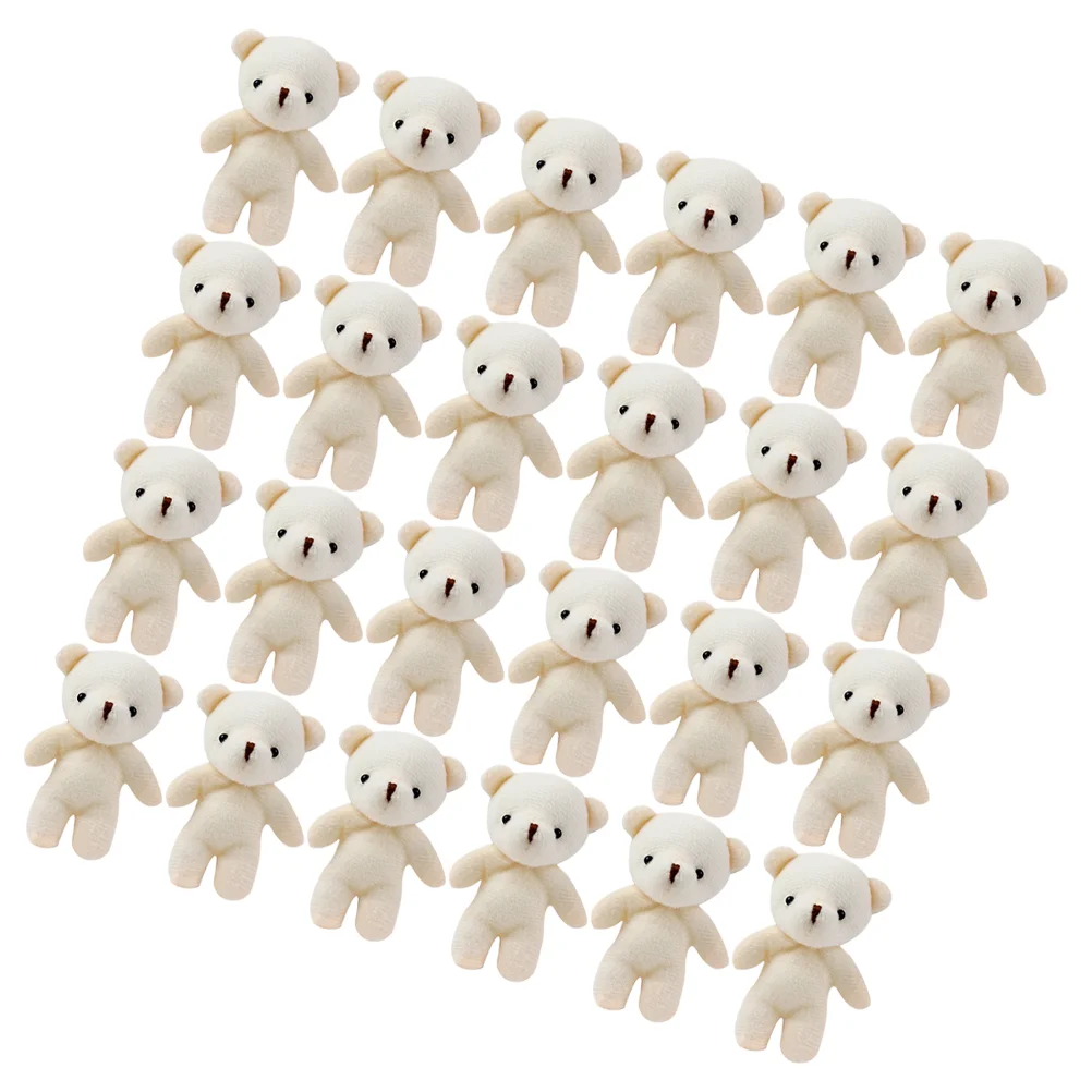 24 Pcs Mini Plush Bear Keychain Home Accessory Pendants Multi-function Decor