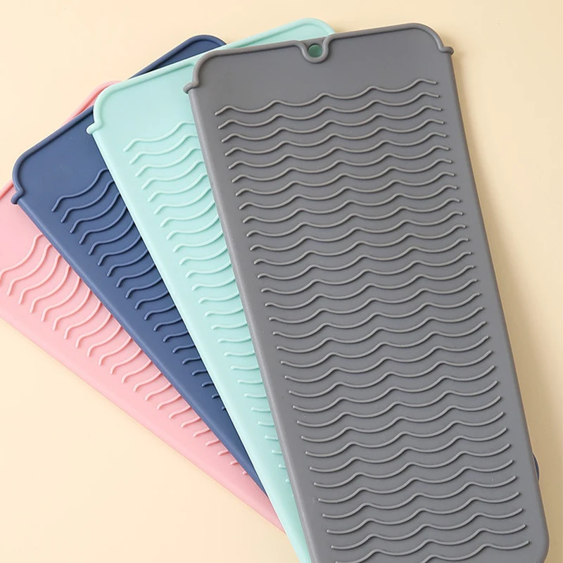 Hair Styling Tool For Curling Iron Hair Straightener Multi-function Non-slip Flat Iron Silicone Heat Resistant Travel Mat Pouch