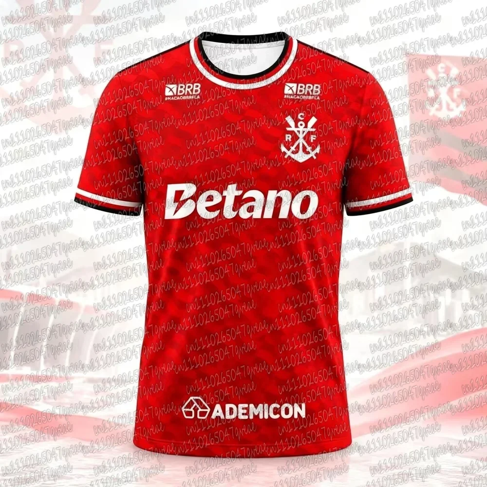 2026 Neues Flamengo 3D Fußballtrikot für Herren, Sommer-Sportbekleidung für Fußballfans, Modisches T-Shirt, Atmungsaktive Familien-Partnerlook-Kleidung, Unisex – Detail 4