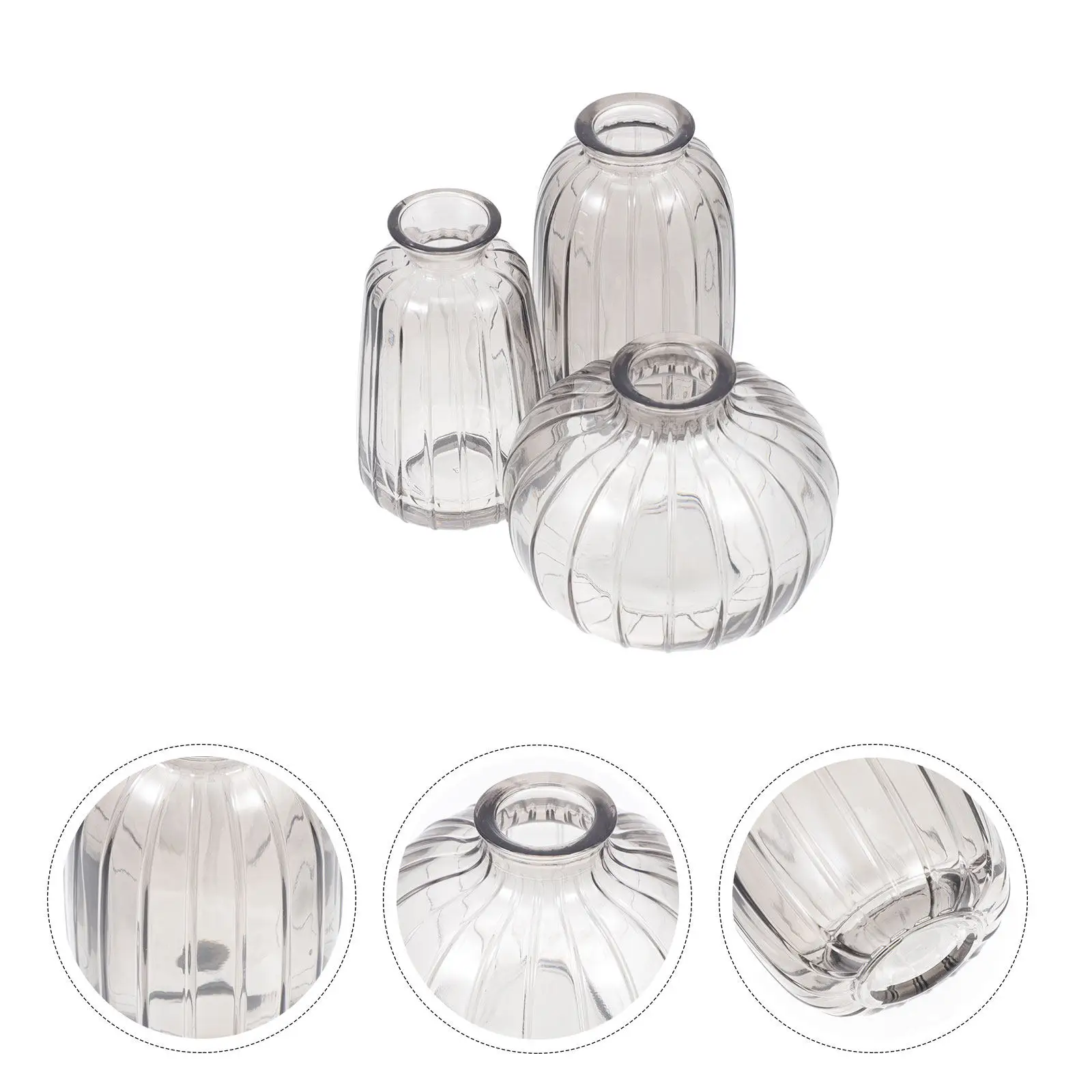 

3Pcs Creative Flower Vase Ornament Dried Flower Arrangement Holder Modern Home Office Decorative Vase Adornment