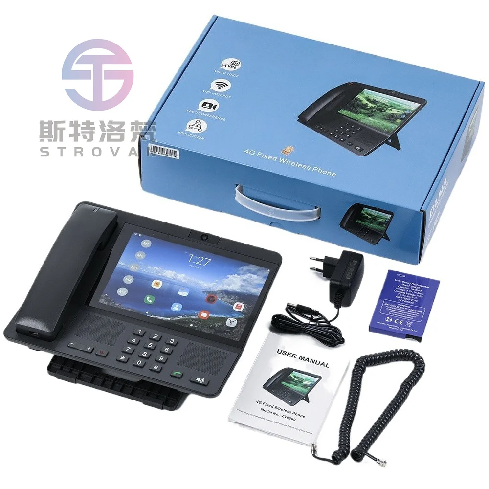 4G Video Call Desktop Phone ZT9600 - 8 Inch Touch Screen, 64GB Storage and WiFi Hotspot for Smart Home Control