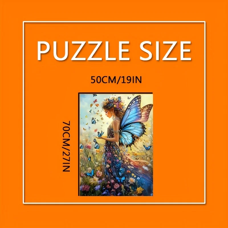 A 1000pcs Puzzle Featuring a Charming Butterfly Fairy with Floral Wings, Vibrant Mixed Colors, Perfect for Adults, Unframed Pa