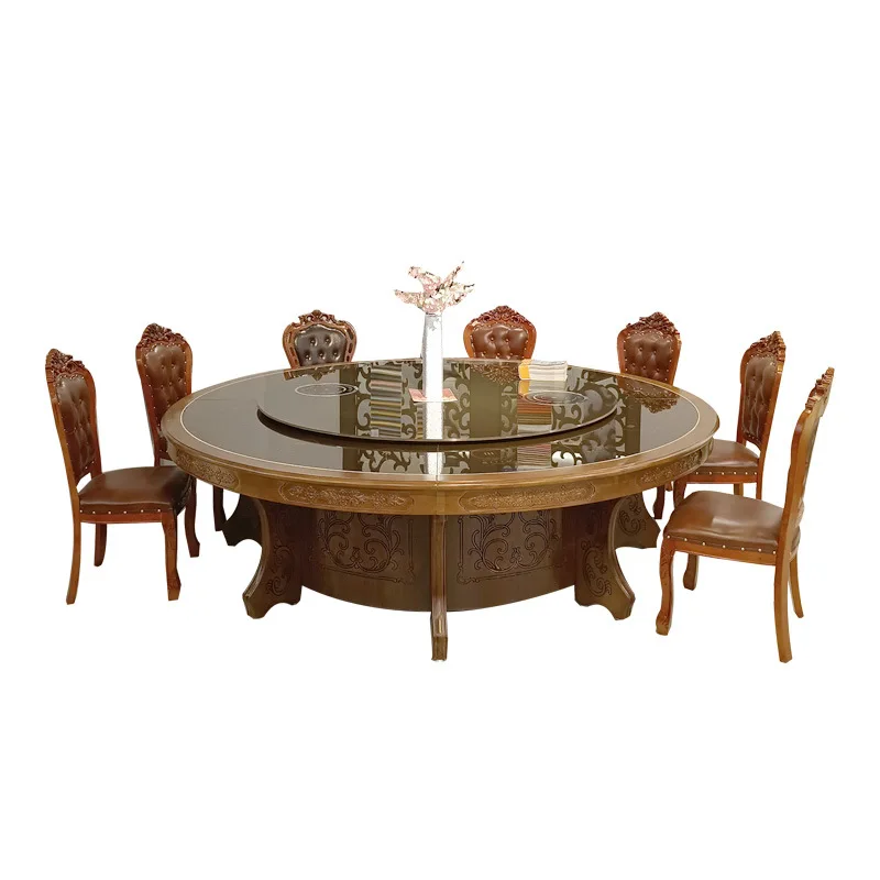 

Hotel marble slate glass dining table induction cooker hot pot table one person one pot canteen invisible