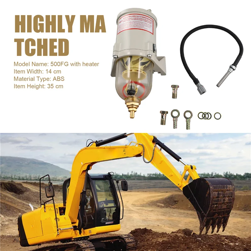 

Новый сепаратор топливной воды 500FG с нагревателем, дизельный двигатель, фильтр 2010PM, сепаратор топливной воды в сборе для тяжелых грузовиков