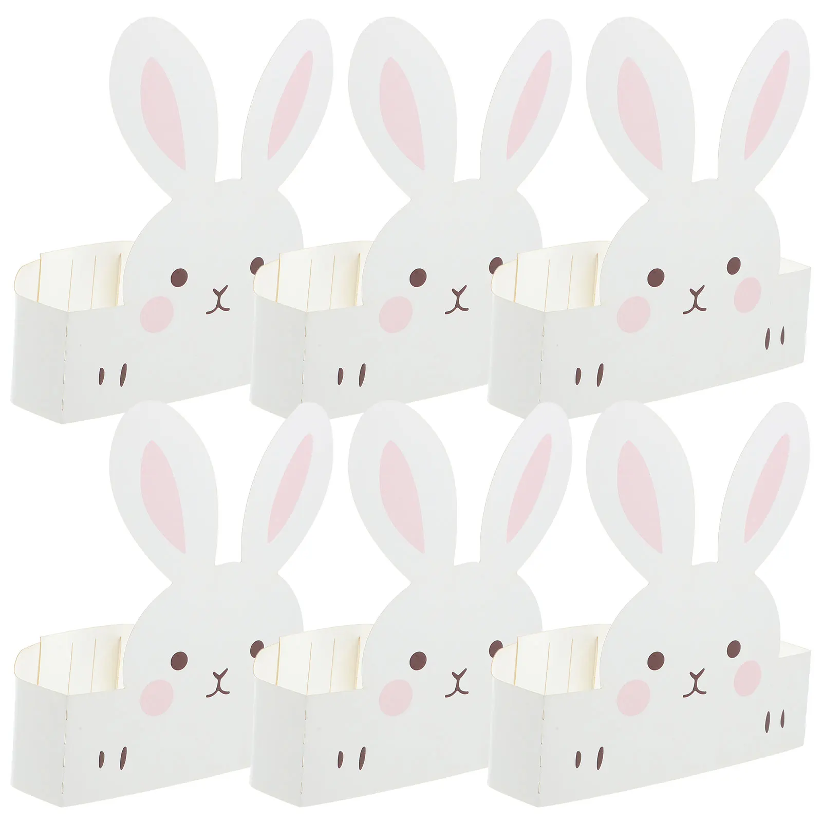 

6pcs Bunny Ears Party Hats Kids Paper Ear Headwear Easter Photo Props Lightweight Fun Birthday Celebration Costume