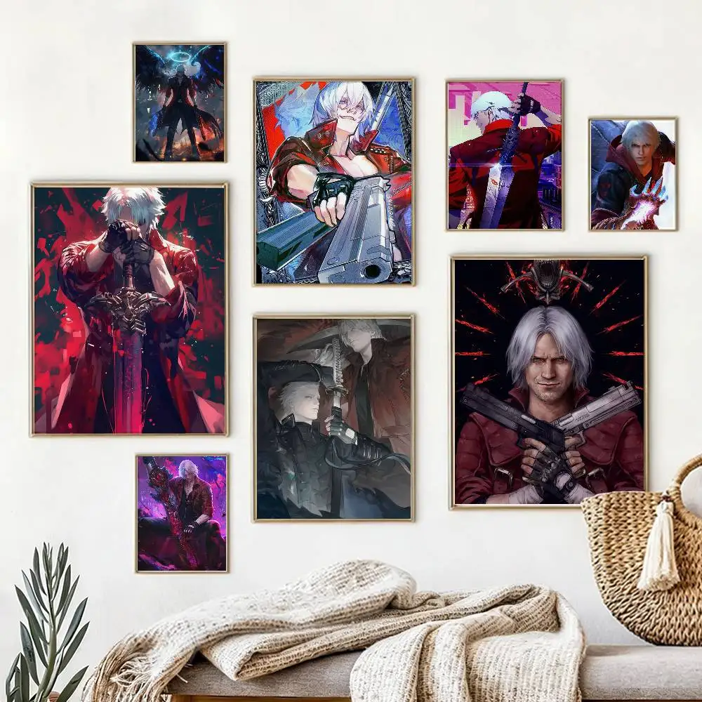 D-Devil M-May C-Cry 5 Dante DMC Poster High Quality Dorm Living Room Aesthetic Wall Decoration Painting Stickers Gift