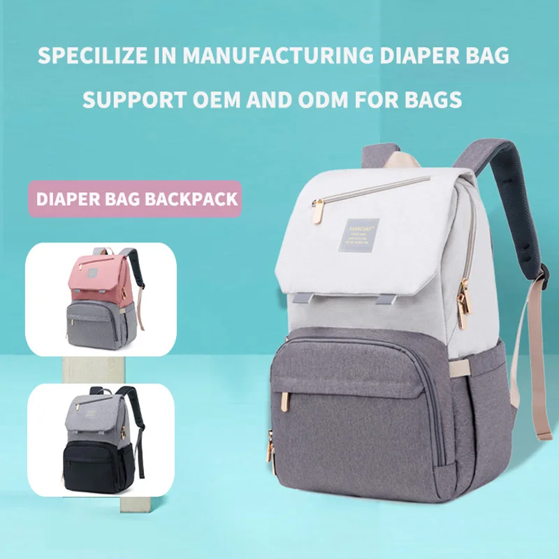 Zaino per pannolini Borsa per passeggino Mummia Papà Borsa Oxford impermeabile Kit per pannolini per allattamento Pacchetti per maternità Supporto scaldino USB Nuovo