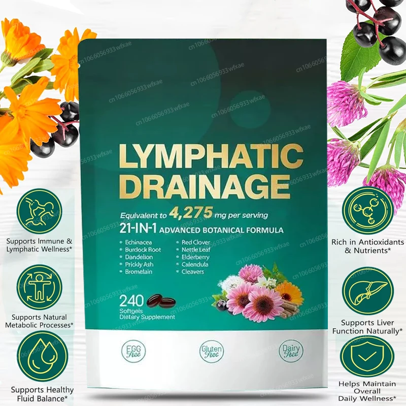 

Lymphatic Drainage Supplements Dandelion 21-In-1 Complex for Lymph System Balance,Cleanse,Overall Vitality, Less Bloating