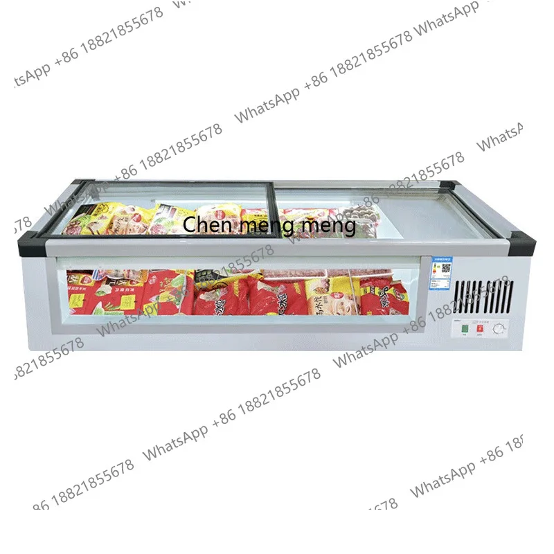 Commercial horizontal refrigerated and fresh-keeping ordering cabinet desktop display cabinet small stall mobile small freezer