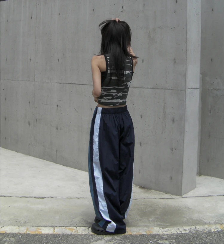 High Waist Straight Leg Denim Jeans Women's Color Blo Design Long Pants Dstring Waist Cuffed Loose Fit Blue Jeans