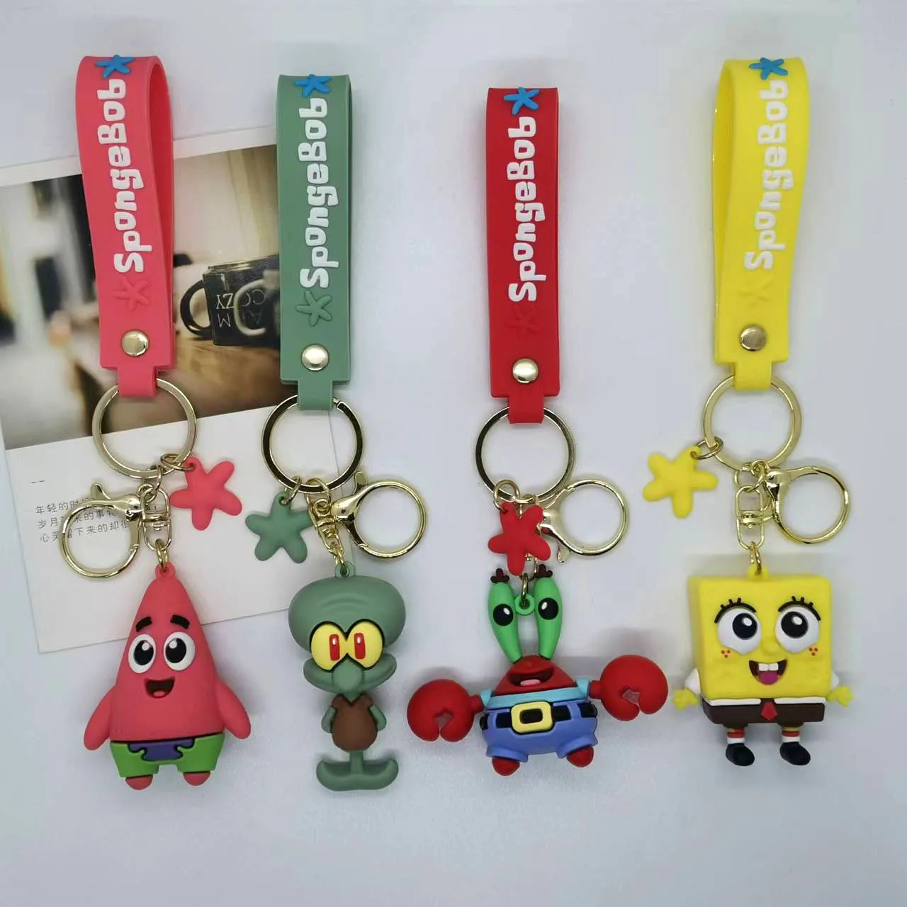

Cross Border Creative Cartoon SpongeBob SquarePants Octopus Doll Keychain Bag Car Keychain Accessories Wholesale Anime Cartoon