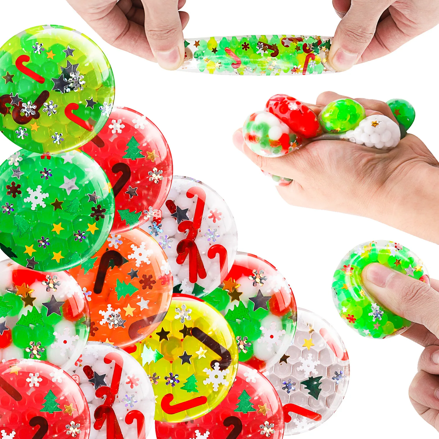 Stress relieving colored beads, squeeze grape balls, release water balls, Christmas style squeeze release toys
